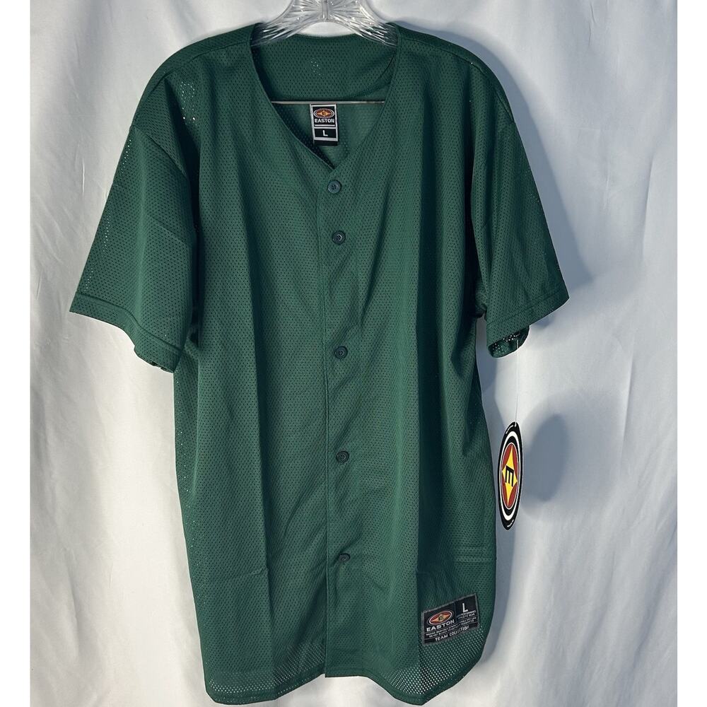 Easton Mens Jersey Large Green Blank Mesh Short Sleeve NWT